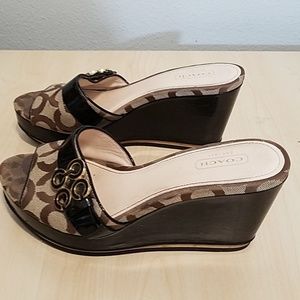 coach wedge platform sandals size 7